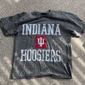Gameday Couture Indiana Hoosiers sparkle Gray Short Sleeve Tee